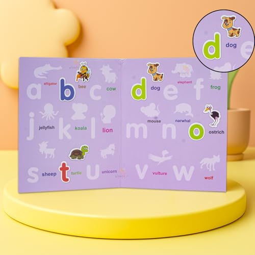 Image of WISHKEY Magnetic Alphabet Letters for Kids - 52 PCS ABC Learning Set with Animals, Lowercase Magnets, Educational Montessori Toy for Toddlers, Preschool Learning for Kids Age 3+