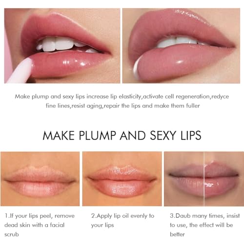 Lip Oil Set, Clear Lip Gloss Sets for Teenage Girls, 2Pcs Hydrating Plumping Lip Glow Oil Lip Balm Multipack, Moisturizing Liquid Lipstick Lip Care Kit Lip Plumper Lipgloss Make up Gifts for Women - Image 5