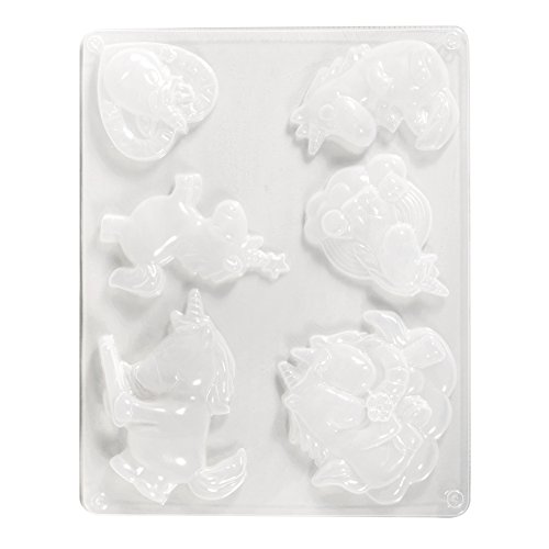 Rayher Molde unicórnios, 6 motivos, 6-10 cm, reutilizável, decoração e alimentação, 36087000