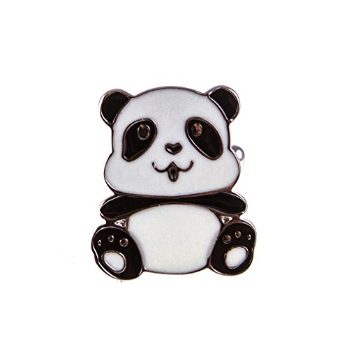 Mancuernillas con diseño de oso panda MRCUFF negras y blancas miniatura 3