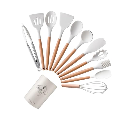 12点セット キッチン用品 シリコンキッチン用品セット シリコン製 調理器具セット ストレージバケット付き フライ返 おたま トング 泡立て器 へら ハケ スプーン浅し 卵ビーター トング ツールスタンド 耐熱 抗菌 シリコン台所用品セット 食洗機対応