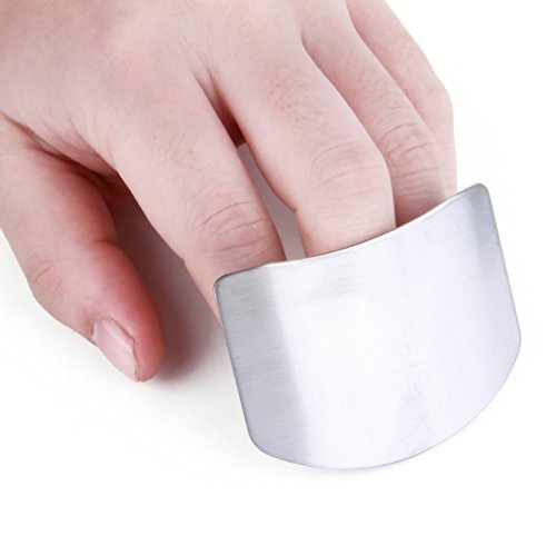 Okayji Steel Finger Guard Cut Cutting Protector 2.6 Inches Stainless Steel Finger Protector Knife Cutting