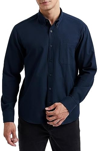 HISDERN Camisas de vestir para hombre, de manga larga, con botone...