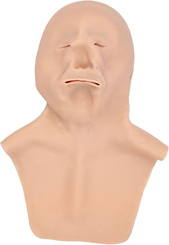 Silicone Old Mens Super Soft Adul Mask, Realistic Western Mens Face Complete Hat for Cross Dress Cosplay Halloween Masquerade Costume for Most People Color Brown