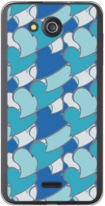 Second Skin Heartful Blue smartphone case with a pattern of blue and light blue hearts on a clear background, showing the back of a smartphone with camera and speaker cutouts.