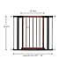 Steel Pet Gate w/ Textured Graphite Frame & Decorative Wood Door, 29H x 28-38W Inches