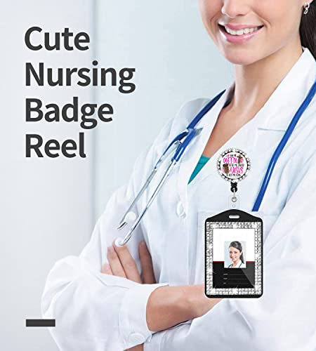 Badge Reels Retractable With Id Clip Bling Rhinestone Badge Holder For Nurse Name Tag Card Funny Christian Nursing Doctor Teacher Student Medical Md Office Alligator Clip Zjk883 #TOP4