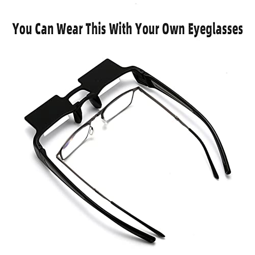 CHANGAR Leichte Prisma-Brille Bett Faule Brille Leichte Spiegelbrille Horizontal liegende Lesebrille 90° Vision Prisma-Brille zum Liegen Lesen und Fernsehen/Handy im Bett ansehen