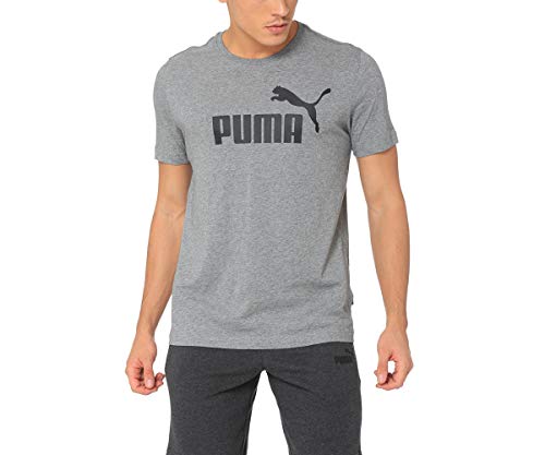 PUMA ESS Logo Tee T-Shirt, Hombre, Medium Gray Heather, S