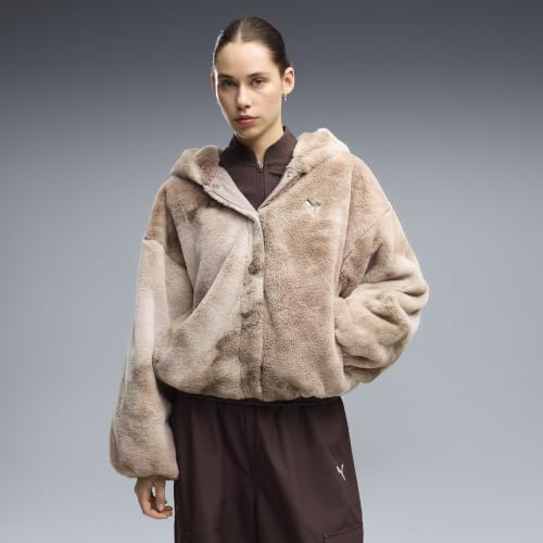 PUMA Veste Oversize Street Glam Highloft Femme XL, Mouse Gray Beige