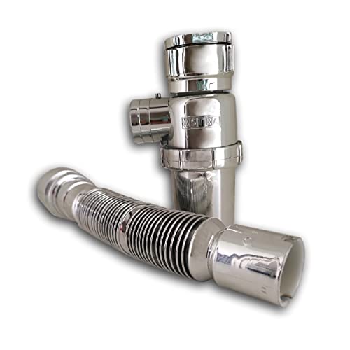 Sifão Sanfonado Universal com Copo Cromado