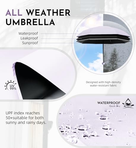 Image of LILAC Mini Travel Umbrella for Rain - 43 inch Large Coverage Small Compact Umbrella, Reinforced Strong Frame, Lightweight Portable Parasol with UPF 100+ UV Protection, Gifts for Adults, Seniors & Students