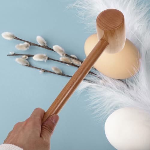 Image of Mini Wooden Hammer for Boy Girl Ergonomic Design Egg Crab Smashing Tool for Kitchen Use High-Grade Material
