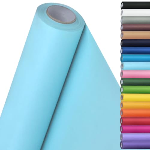 SMART&CASUAL Light Blue Paper Roll 15 x 450 (37.5) Kraft for Art Craft Supplies Gift Wrapping Moving Packing Kids Painting Drawing Paint Easel Poster Chart Paper