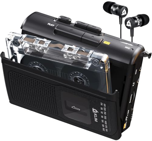 KLIM K8 Reproductor Cassette + Nuevo Walkman Cassette Player + Am/FM Radio Cassette + Micrófono y Altavoz Integrados + Conector para Auriculares y Auriculares