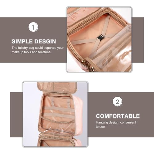 Trousse de toilette suspendue en cuir PU à compartiments multiples pour voyage - 3