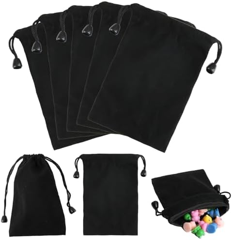 LANAFAY 5 Piezas Bolsas Terciopelo Negro, 10 × 15 cm Bolsitas de ...