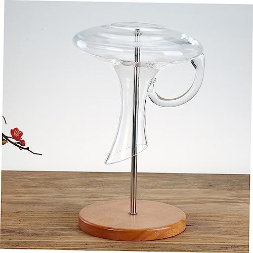 Support carafe en bois massif et alliage argenté chic
