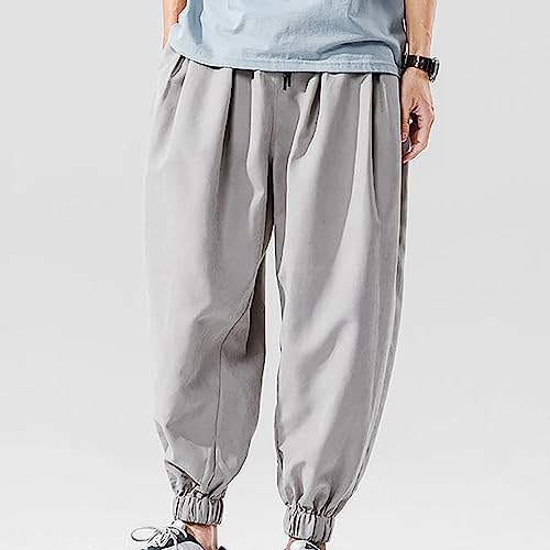 Men's Baggy Elastic Ankle Sweatpants Casual Loose Fit Hippie Boho Lounge Trousers Drawstring Harem Yoga Pants Joggers2