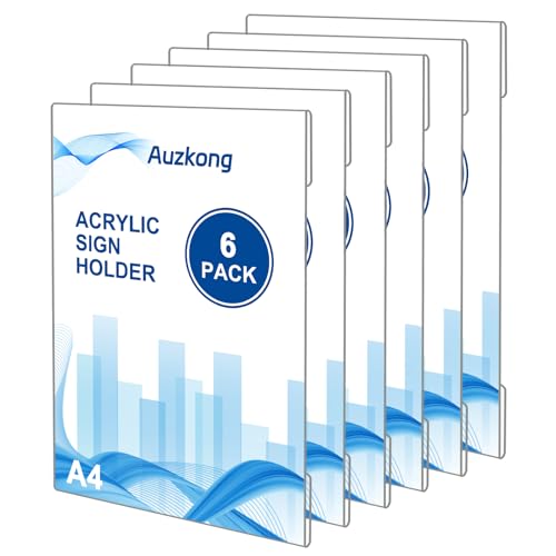 Soporte para carteles de acrílico transparente A4 con cinta adhesiva, soporte de exhibición de póster de pared de plexiglás, soportes adhesivos para póster de pared, soporte para carteles de pared