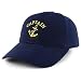 CAPTAIN ANCHOR Embroidered Deluxe 100% Cotton Cap (One Size, Navy)