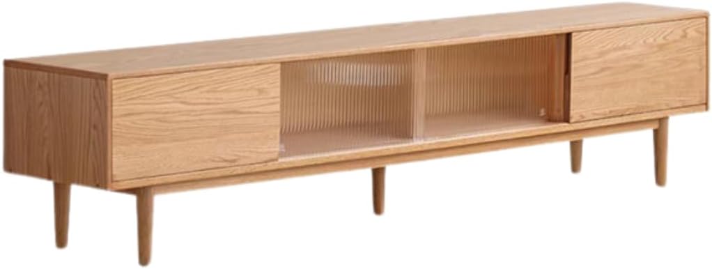 GVAwood Oak Solid Wood TV Cabinet Modern 70.8х13.7х16.9 inch / 180х35х43.5 сm/Natural Wood Color/TV Cabinet