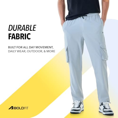Image of Boldfit Cargo Pants for Men- Versatile Gym Track Pants for Man, Durable & Stylish with Multiple Pockets and Adjustable Fit for Everyday Joggers for Men & Outdoor Wear