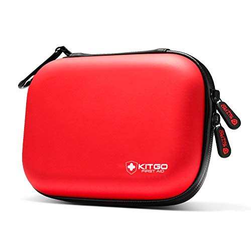 Kitgo Mini First Aid Kit Christmas Gifts for Men Dad Husband 101 Pieces, Water-Resistant Compact Hard Shell Case Perfect for Travel, Biking, Hiking, Camping, Carâ€¦