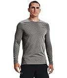 Under Armour Men's ColdGear Armour Fitted Crew, Charcoal Light Heather (020)/Black, 3X-Large