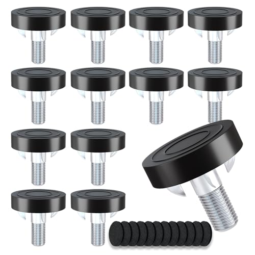 NOWIHOP - NOWIHOP Adjustable Leveling Feet: T-Nuts & Floor Protectors, Heavy Duty Furniture Levelers for Cabinets,Sofa,Tables,Chairs on Hardwood/Tile/Carpet (12, with T-Nut, M8 Thread)