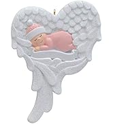 MAXORA Baby Girl Pink Angel Ornaments Remembrance Infant Loss Miscarriage Memorial Ornament Perso...