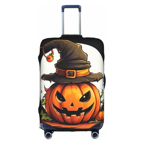ハロウィン かわいい パンプキン プリント トラベル 荷物カバー 防水 防塵 保護カバー 18~32インチのスーツケース用, ホワイト。, Small