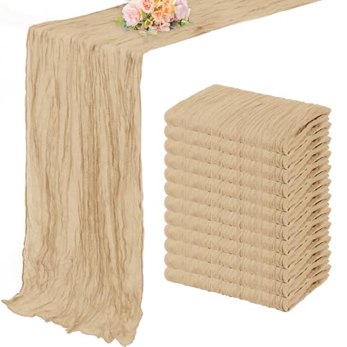 La Mejor Lista de Centro de Lavado A Gas - los más vendidos. 43 Juego de 12 caminos de mesa de gasa de queso (cheesecloth) color arena, de 10 pies (20 x 120 pulgadas) de largo, estilo rústico para bodas, novias, baby shower, decoraciones, tela...