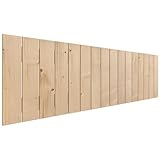 DHOME Cabecero de Madera Natural de Pino Estilo Palet Vertical Cama Palets Herrajes incluidos (150x46cm)