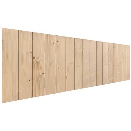 DHOME Cabecero de Madera Natural de Pino