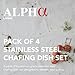 Alpha Living 4 Pack Chafing Dish Full Set – Stainless Steel Catering Chafer with Lids, Pans & Fuel Holders – Buffet Food Warmers for Parties, Events & Weddings (Rolled Edges)
