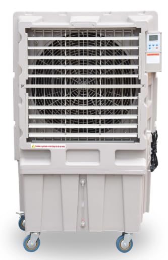 EVC12 Raffrescatore Evaporativo Portatile, Silenzioso, 3 Velocità, per Interni, Telaio UV-Resistente, LCD, 12000 m³/h, 250 m², 40 kg