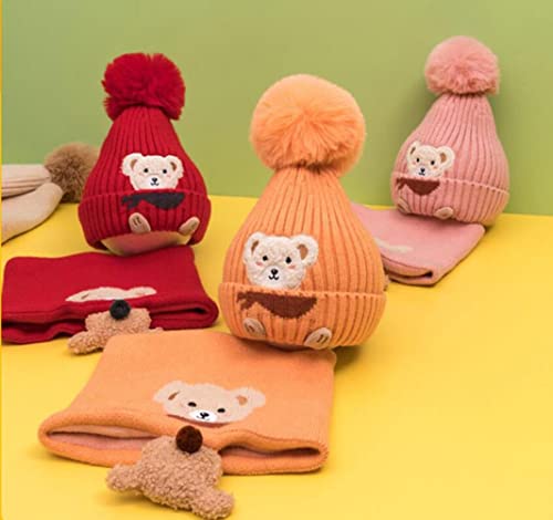 Gorro sombrero de beanie para evitar resfriados en niños con bufanda suave 2