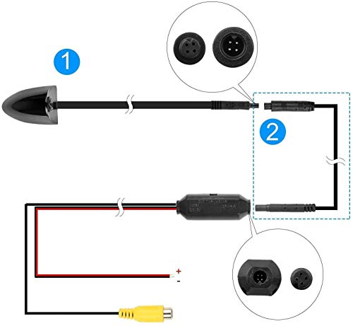 3T6B Backup Door Side View Camera, Car Door Blind Spot View Camera Support Switchable Left and Right Super Compact Normal Image in-Vehicle Camera Waterproof Design (Black)