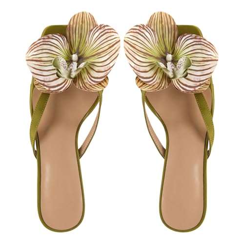 Onlymaker Orchid Heels for Women Square Toe Low Block Heel Sandals4