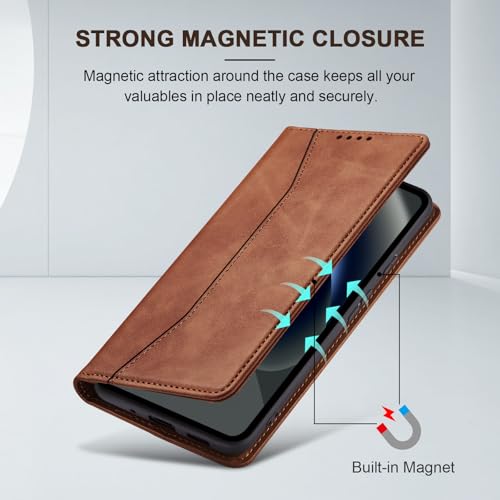 Image of Jasonyu Flip Wallet Case for Google Pixel 10A,Brown