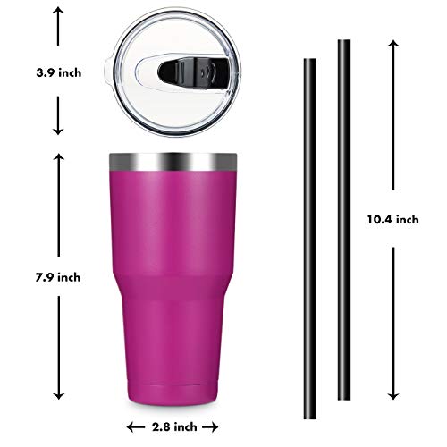 image for ALOUFEA 30oz Stainless Steel Tumbler, Insulated Coffee Tumbler Cup wit