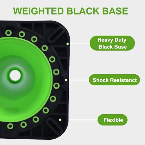 Image of BESEA 4 Pack 18 Inch Green Traffic Cones with Wide Stable Base