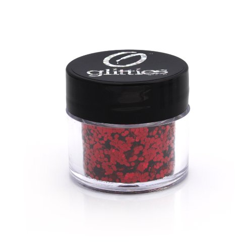 GLITTIES - Ruby Red - (.040") - Hexagon Glitter - Solvent Resistant Nail Glitter for Gel, Acrylic, Nail Polish, Nail Art Supplies - Made in The USA - (10 Grams)