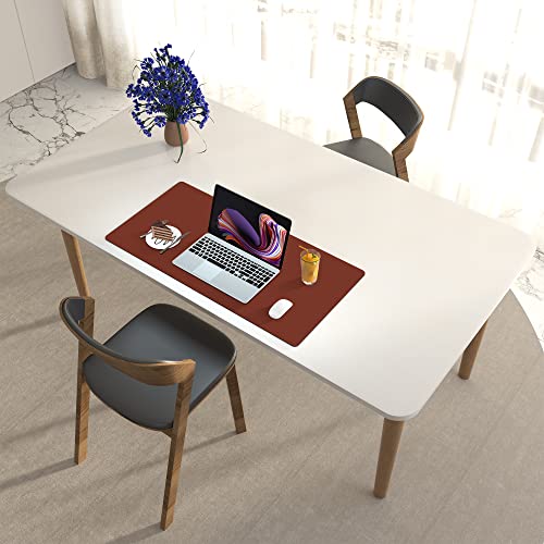Image of Aothia Leather Desk Pad Protector,Mouse Pad,Office Desk Mat, Non-Slip PU Leather Desk Blotter,Laptop Desk Pad,Waterproof Desk Writing Pad for Office and Home (23.6 inch x 13.7 inch, Rufous)