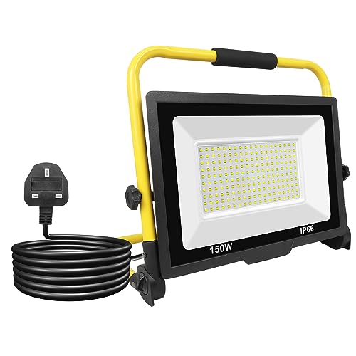 RIGIDON Portable Stand Led Work Light, 150W 15000 Lumens 175V to 265V Job Site Lights