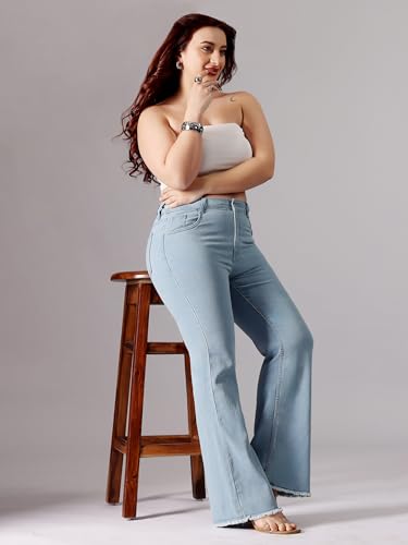 Image of Miss Chase A+ Women's High Rise Regular Stretchable Denim Bootcut Shaping Jeans