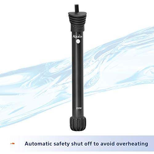 Image of Aqueon Aquarium Fish Tank Heater, Preset, Up to 75 Gallons, 200 Watts | 75 gallon aquarium heater, fully submersible with auto shut-off, preset 78A and shatter-resistant quartz glass