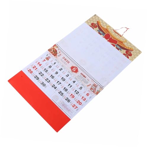 FUNOMOCYA 年馬年壁掛けカレンダー 干支テーマ 風水福文字入り 伝統文化要素 明瞭な日付表示付き オフィスや家の整理に