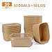 Celel 50 Pack 35 oz Paper Food Containers with Lids, Paper Meal Prep Containers Microwavable and Freezer Use Cardboard Food Concertinas - 50 Bowls 50 Lids